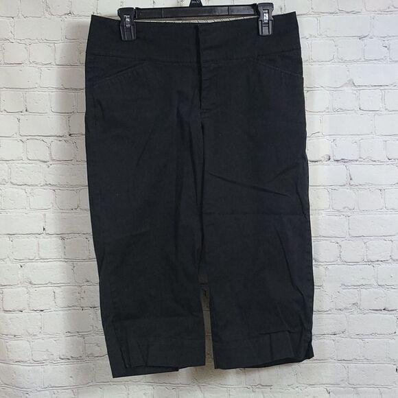 Dockers Black Mid-Rise Curvy Capri Pants Stretch Work Uniform Crops - Picture 1 of 8
